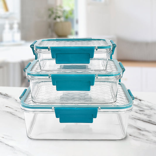 Multipurpose Plastic Containers Lunch Boxes (3 Pcs Set 1500 750 350 Ml Approx)