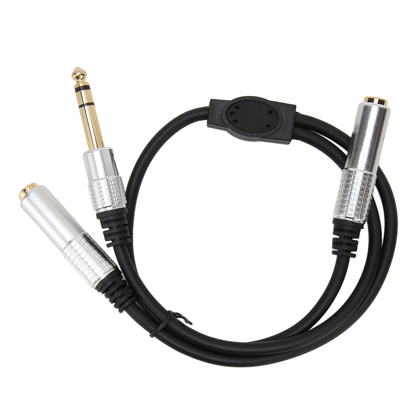 6.35mm to Dual 6.35mm Y Splitter Cable Professional 1/4 Inch Stereo Cable for Amplifier Microphone Speaker as picture