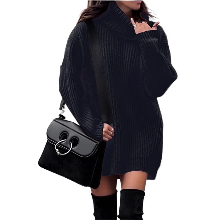 Fashionable Knitted Dress Sweaters Women's Clothing Black Cashmere