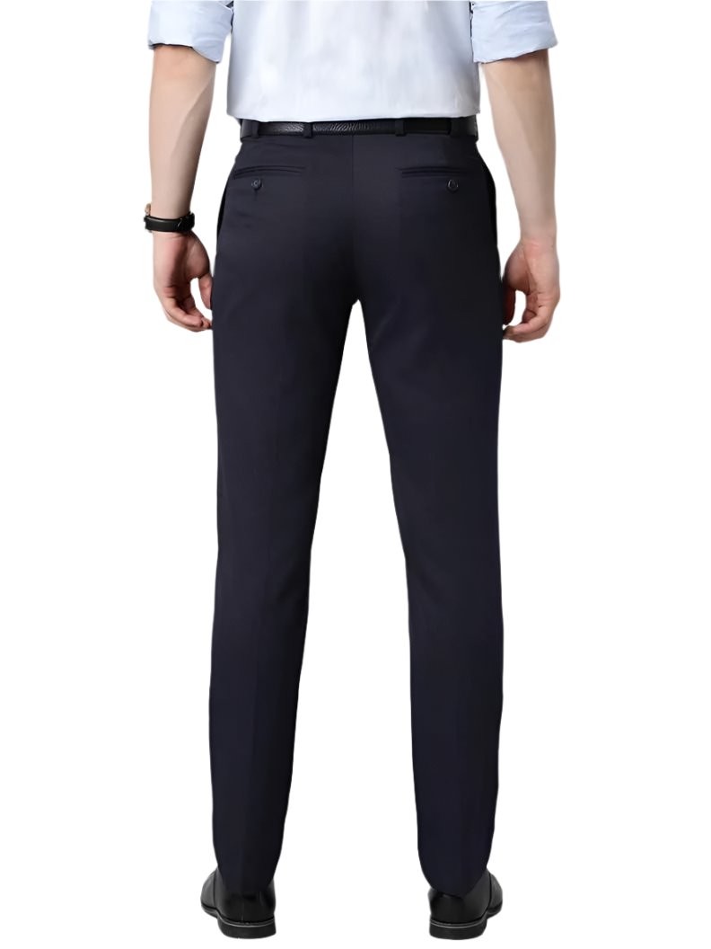 Lycra Black lend Solid Regular Fit Mens Formal Trousers