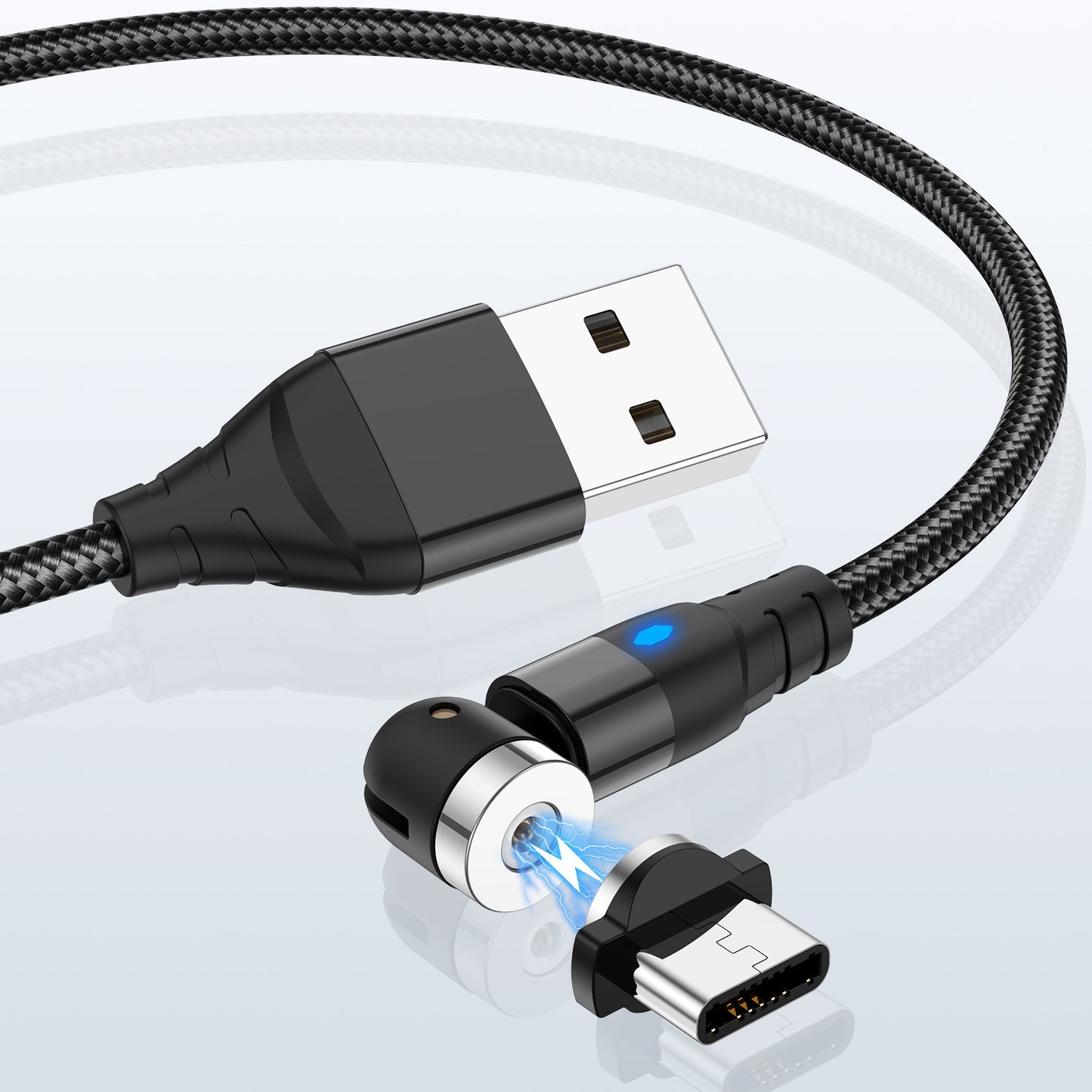 Magnetic data cable - Android/iOS/Type-C Black