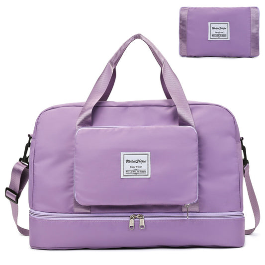 Foldable Travel Duffel Bags Sports Gym Tote Bag Women Purple