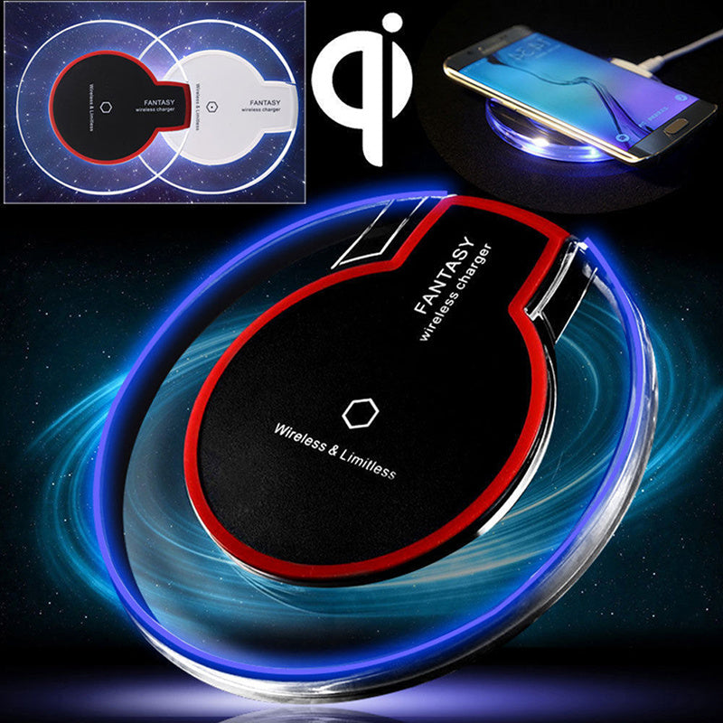 New Wireless Crystal Round Charging Pad Dock Charger With Receiver For Apple