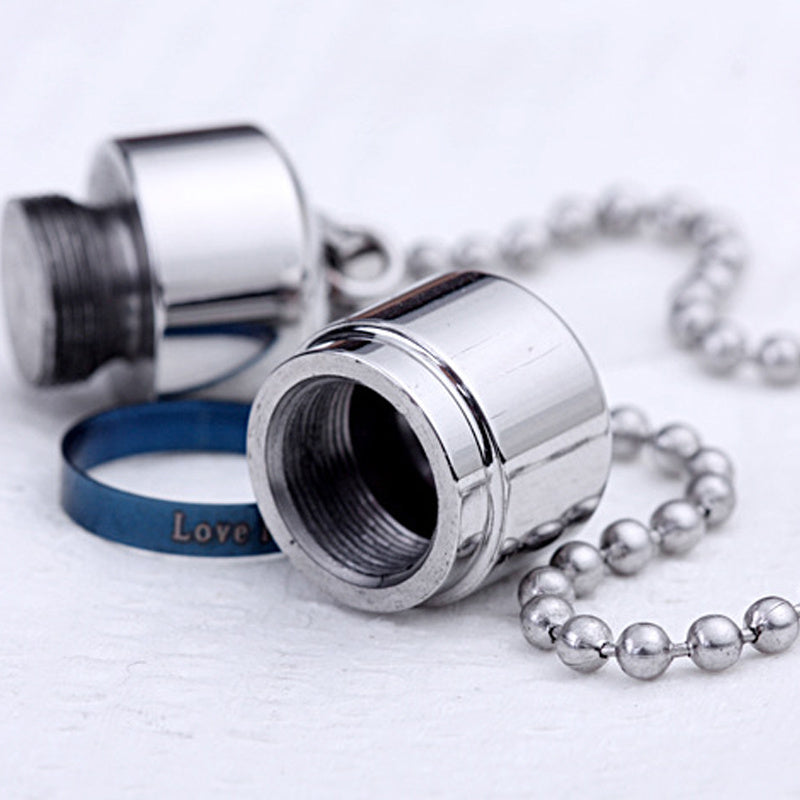 Titanium steel perfume bottle pendant