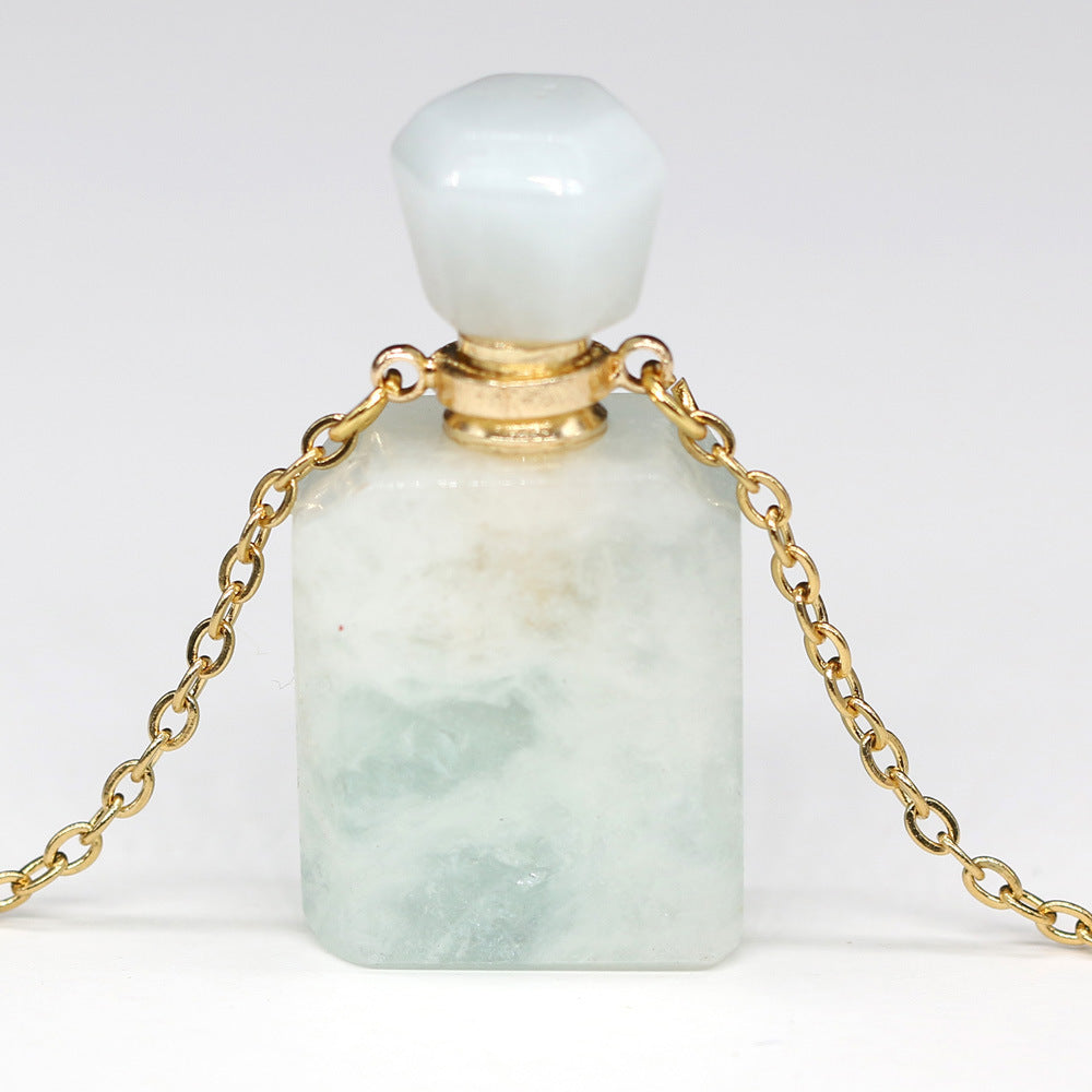 Exquisite Natural Stone Necklace Perfume Bottle Pendant