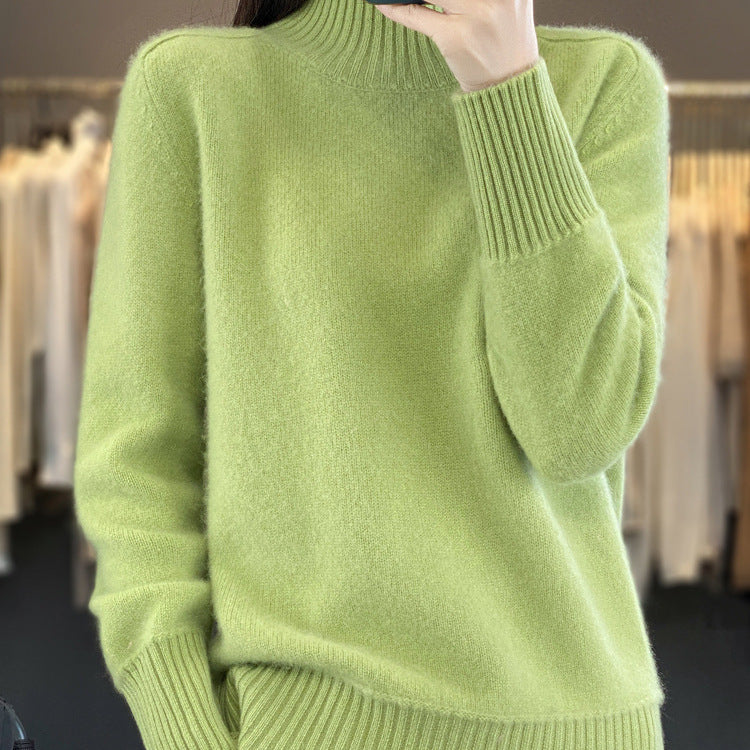 Women's Half Turtleneck Keep Warm Pure Color Cashmere