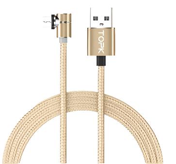 Magnetic Cable Micro Usb Cable 360 Degree Rotate Magnetic Charge Phone Charging Cord Wire Golden