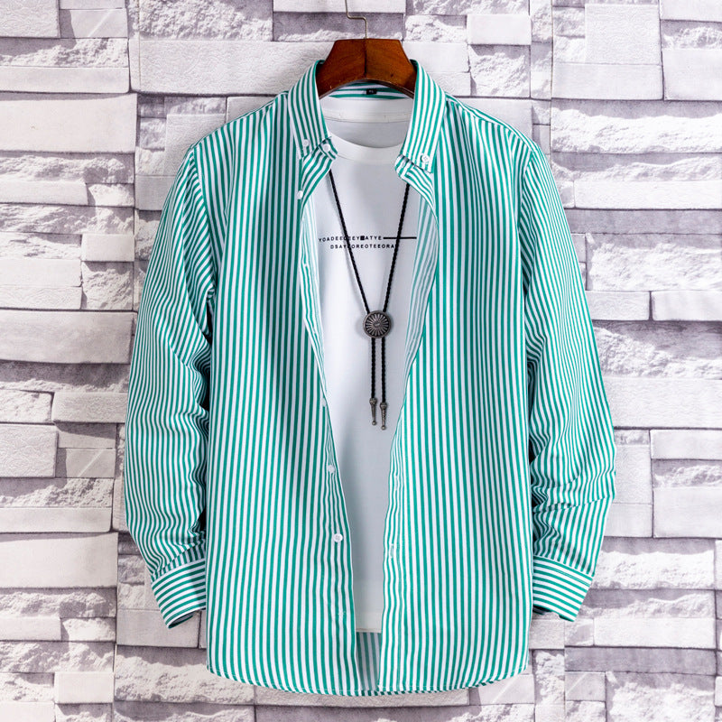 Long-sleeved Trendy Shirts Men's Shirts Green