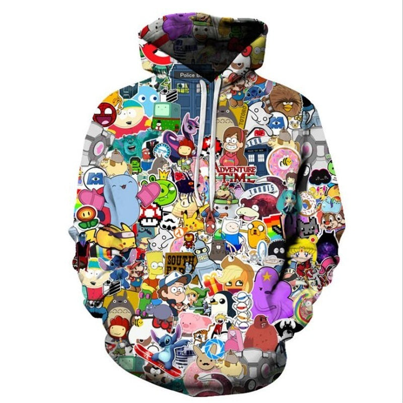 3D Spoof Smoking Male Hooded Sweater Creative Explosion Models Casual Men And Women Fashion Sweater 07