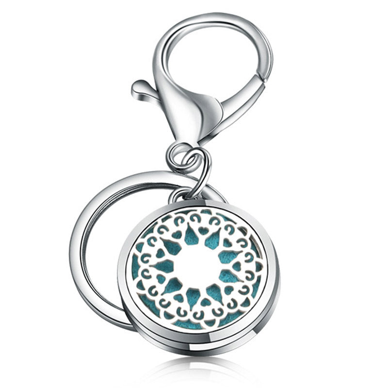 Perfume Key Chain Stainless Steel Essential Oil Diffuser 4 Style