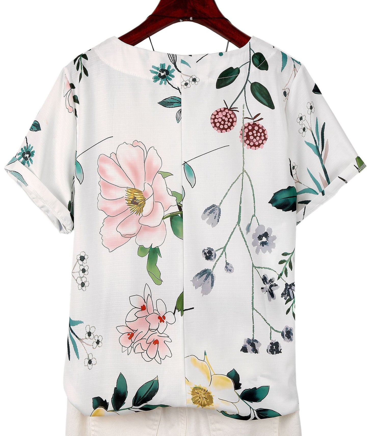 Retro Cotton And Linen Printed Loose Casual Shirt Short-sleeved T-shirt For Women