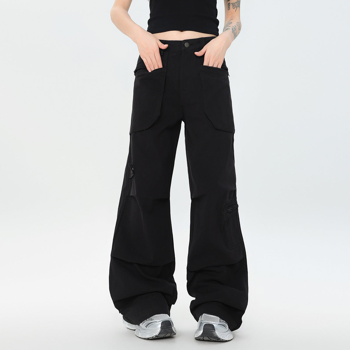 Cotton Loose Straight Cargo Pants Men