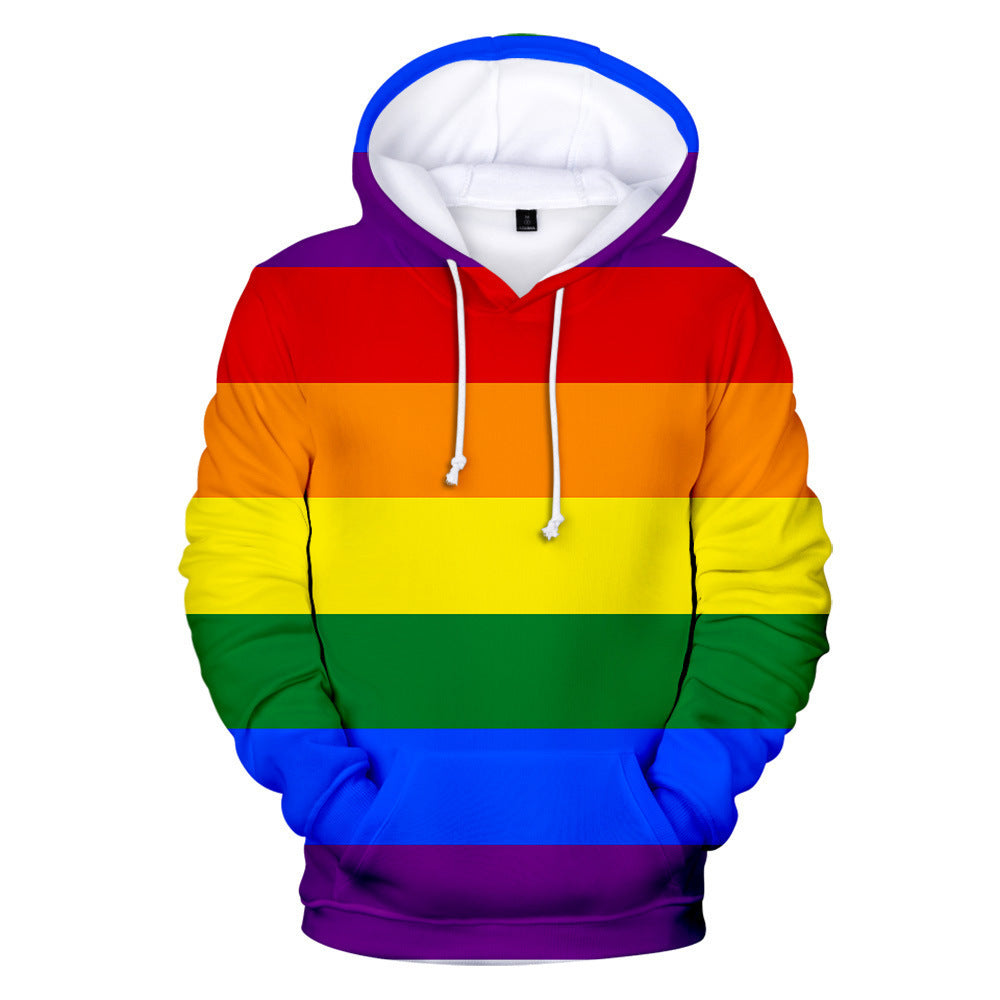 Gay Day Parade Leisure 3D Digital Printing Pullover Hoodie Men And Women