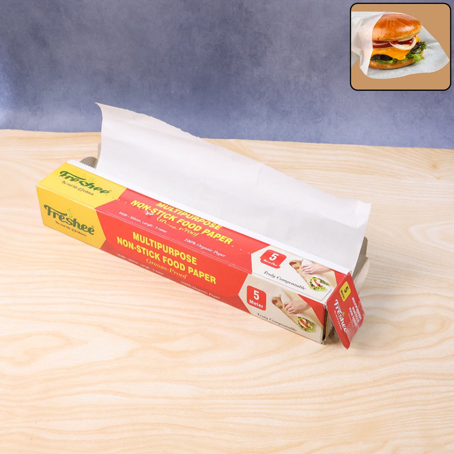 Freshee Multipurpose Grease-proof Non-stick Food Paper Roll 300 Mm 5 Meter