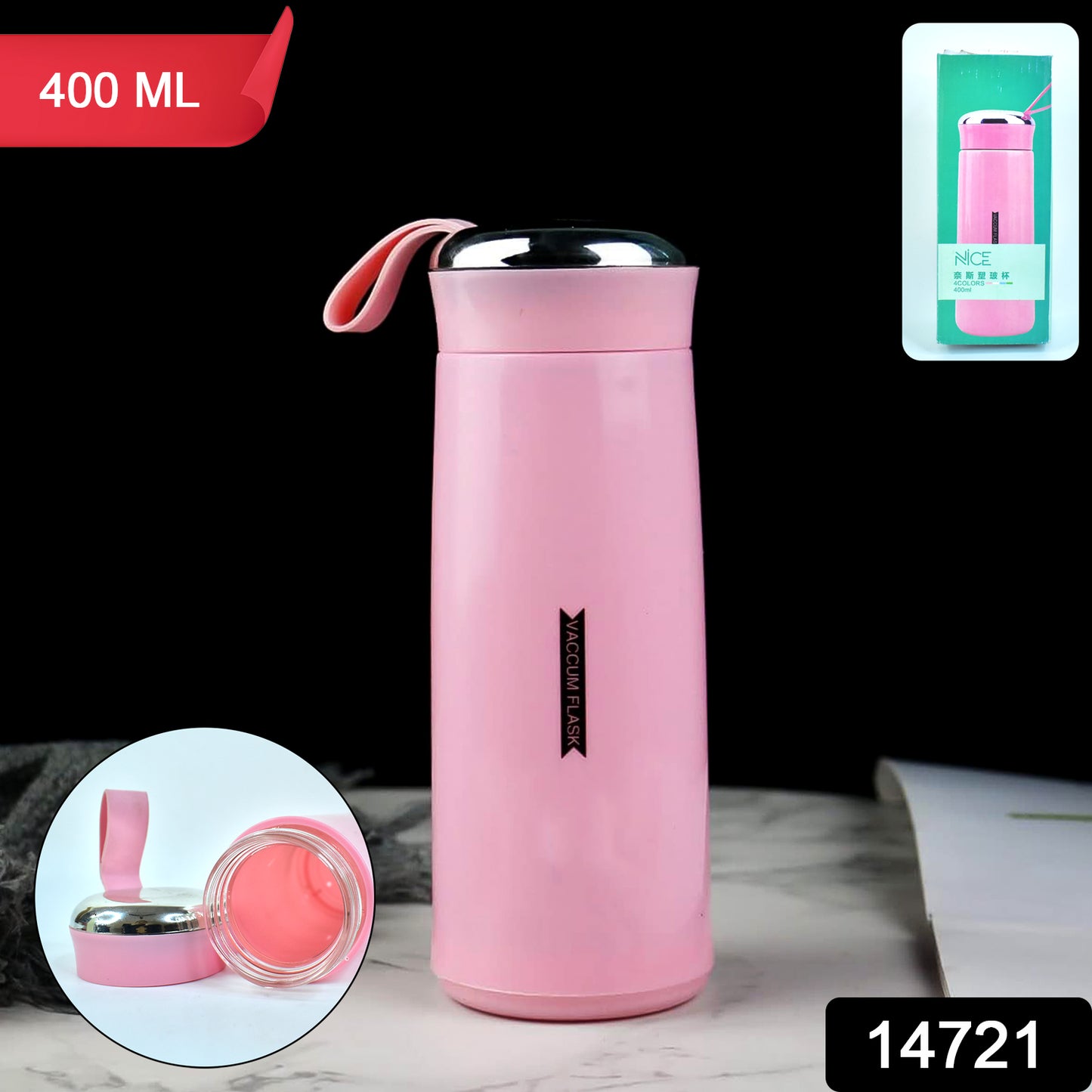 Water Bottle 400ml Leak Proof Glass Water Bottle With Daily Water Intake For Gym And Children Nice Bottle (1 Pc Pink Color)
