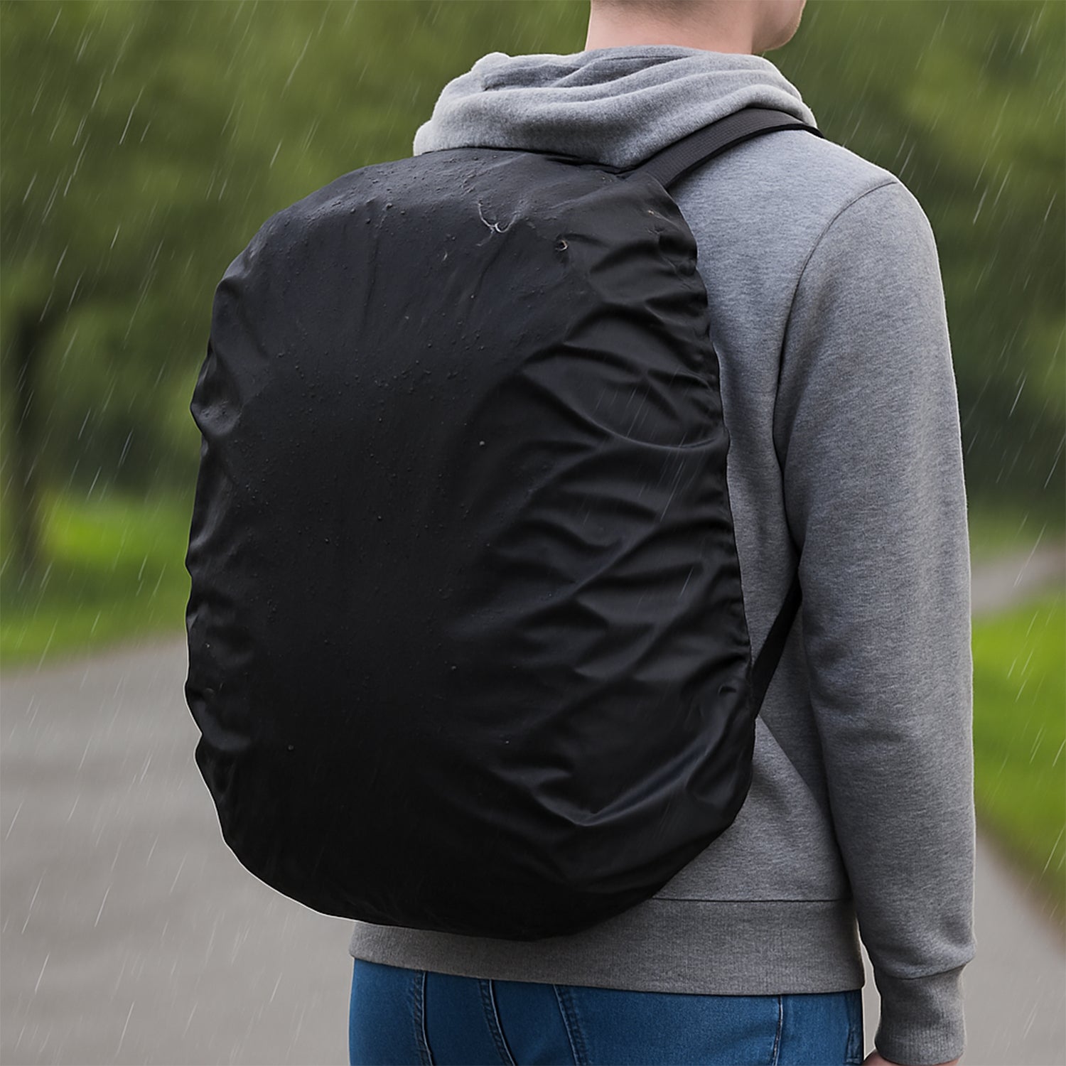 Heavy Waterproof Nylon Rain Coverdust Cover - Elastic Adjustable For Laptop Bags And Backpacks School Bag Waterproof Cover Dust Proof Backpack Laptop Bag Cover (1pc)