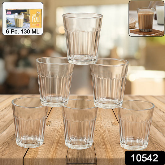 Supermom Plastic Chai Pyali Transparent Tea Glass Set (130ml 6 Pc)