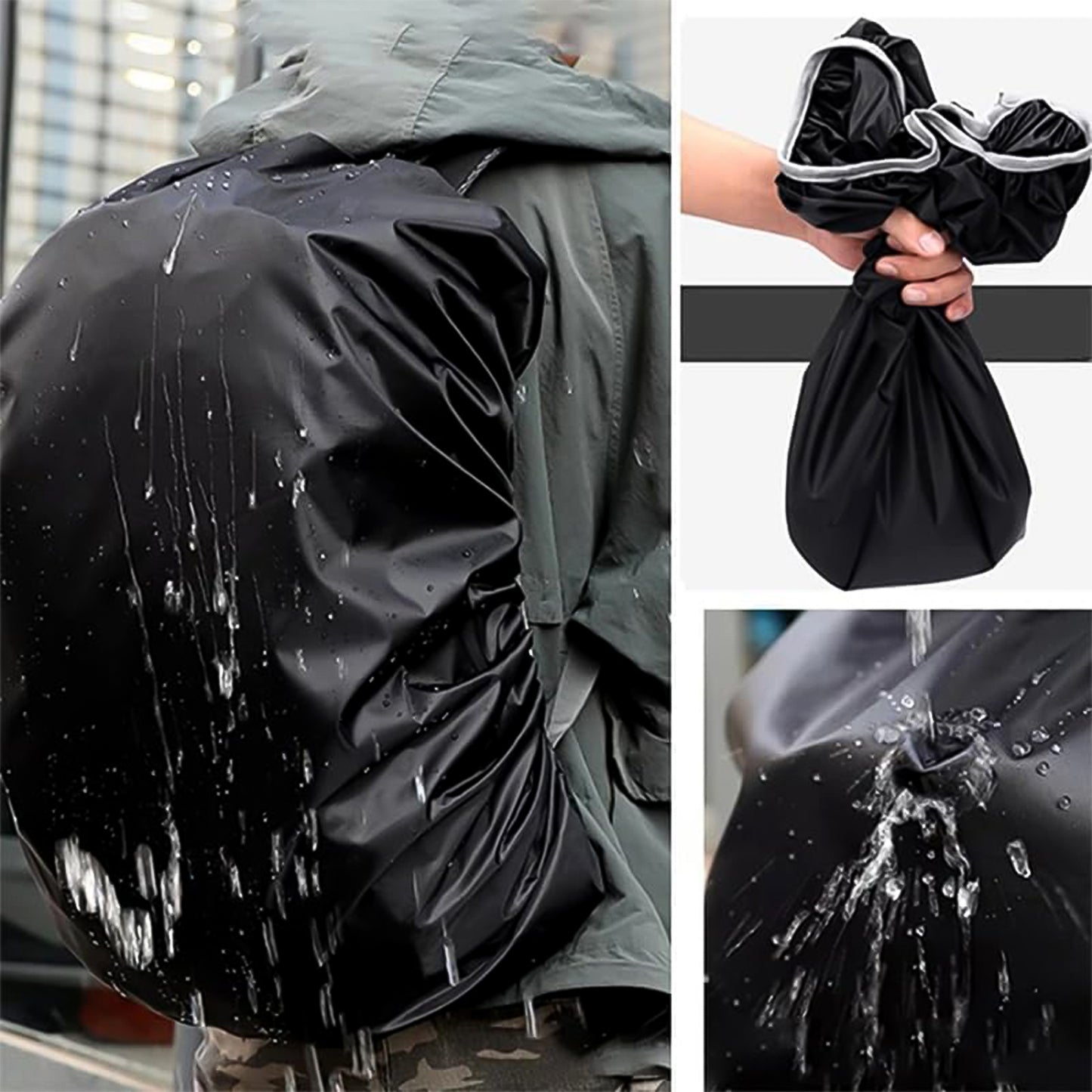 Heavy Waterproof Nylon Rain Coverdust Cover - Elastic Adjustable For Laptop Bags And Backpacks School Bag Waterproof Cover Dust Proof Backpack Laptop Bag Cover (1pc)