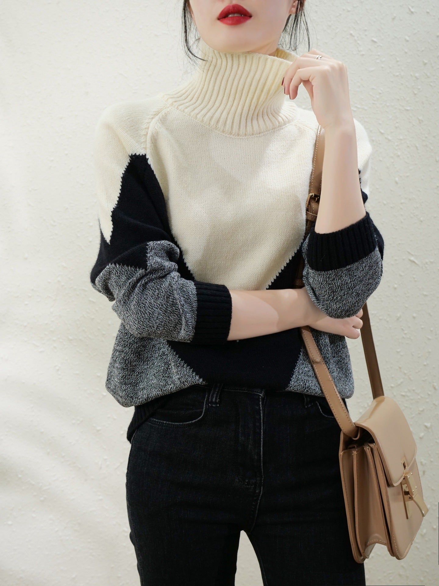 Women's Turtleneck Wool Knitted Bottoming Shirt