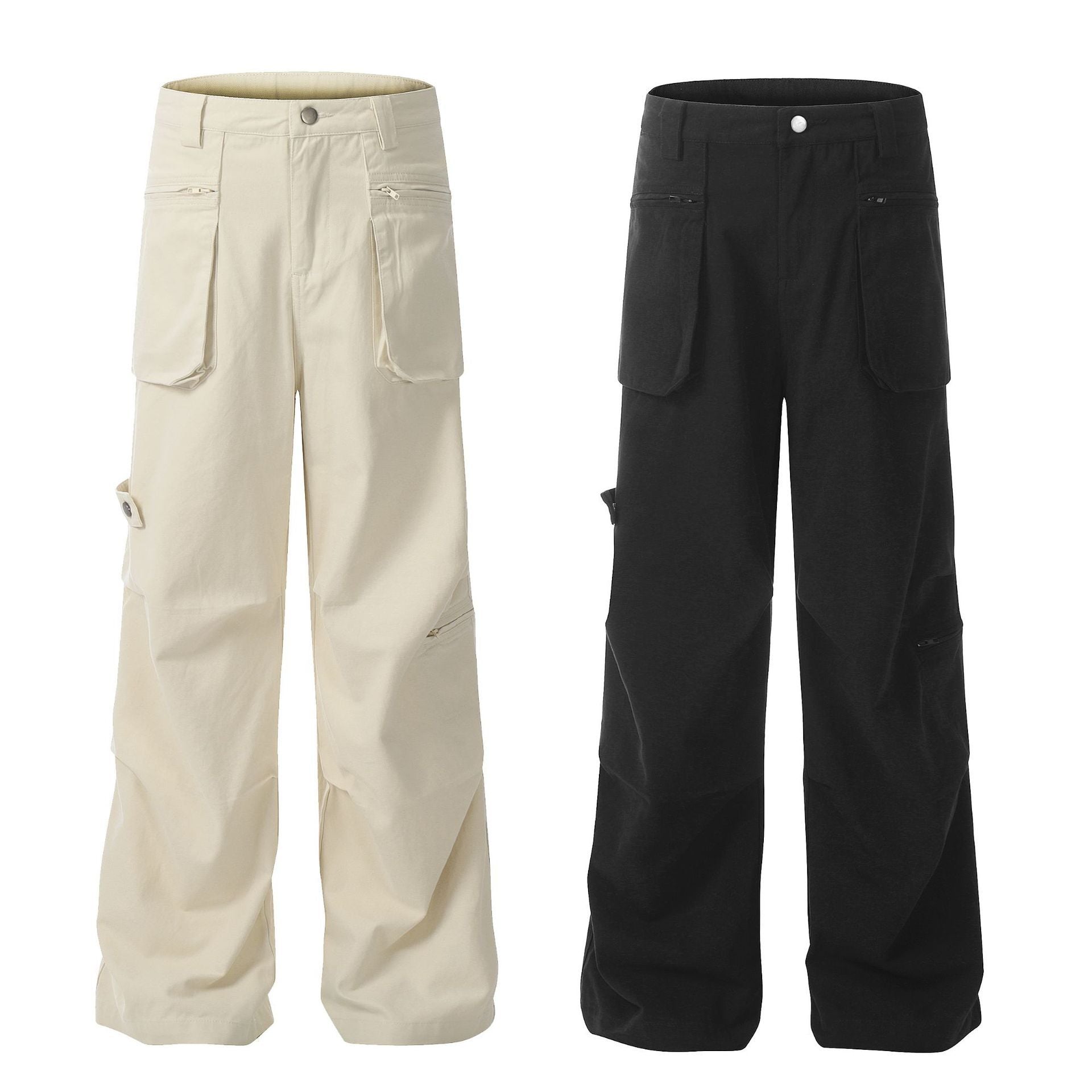 Cotton Loose Straight Cargo Pants Men