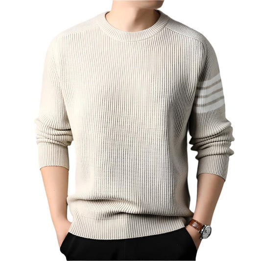 Loose-fitting Pullover Round-neck Men's Bottoming Shirt Beige