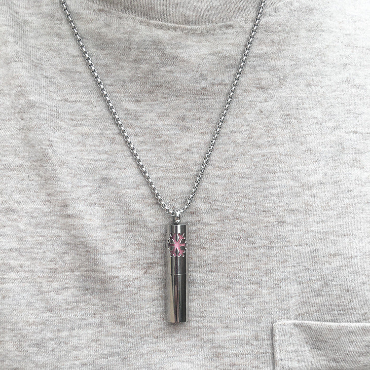 Men's Titanium Steel Simple Perfume Necklace