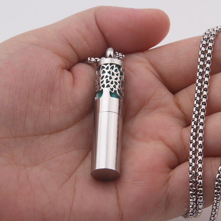 Men's Titanium Steel Simple Perfume Necklace SY810