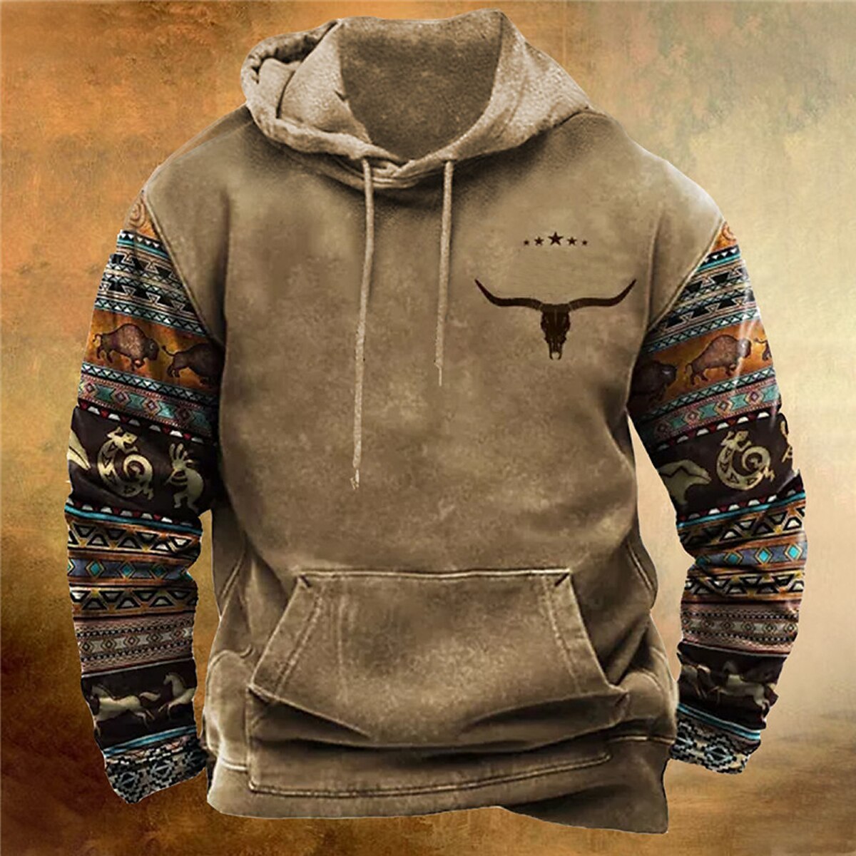 Men's Pullover Hoodie Bohemian Style 3h 5YYLZ