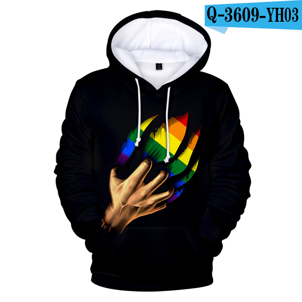 Gay Day Parade Leisure 3D Digital Printing Pullover Hoodie Men And Women H Style