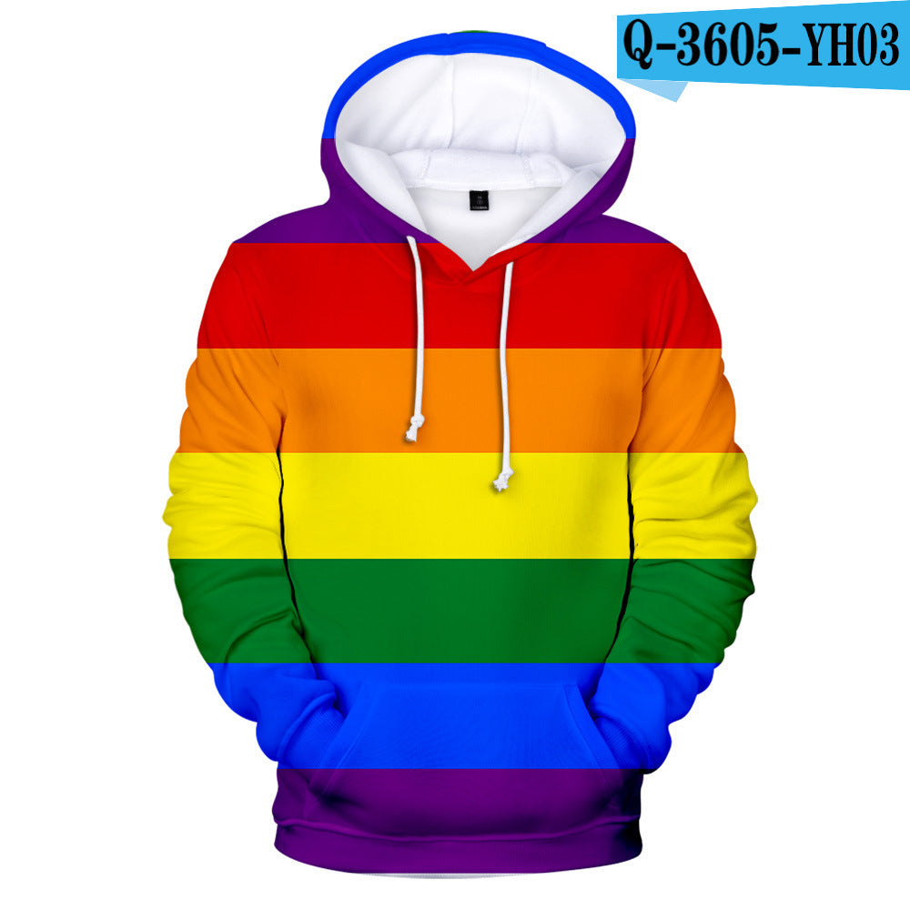 Gay Day Parade Leisure 3D Digital Printing Pullover Hoodie Men And Women D Style