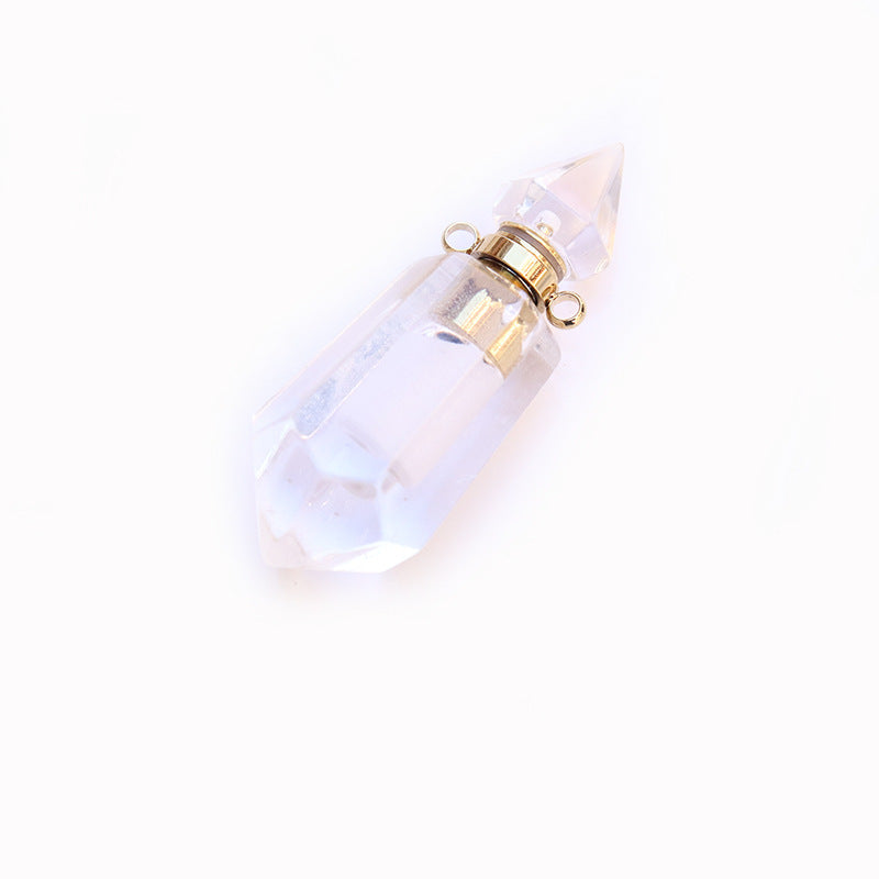 Natural Crystal Perfume Bottle Chain Pendant White Crystal