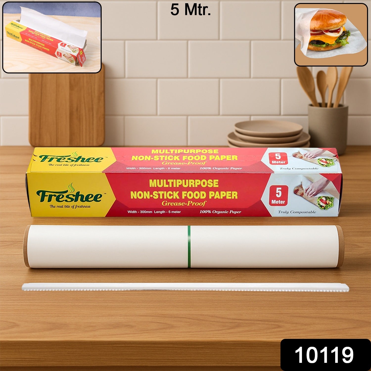 Freshee Multipurpose Grease-proof Non-stick Food Paper Roll 300 Mm 5 Meter