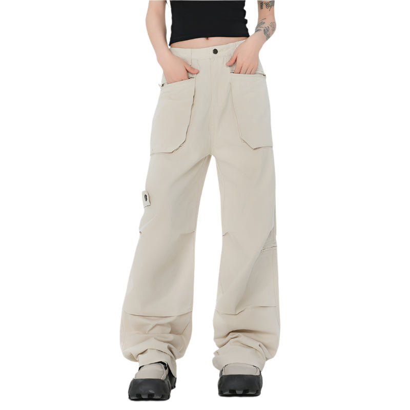 Cotton Loose Straight Cargo Pants Men