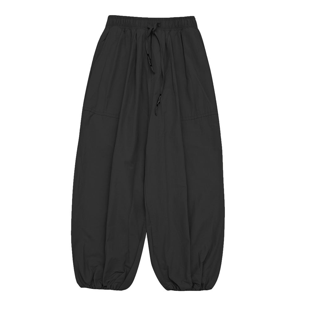 Men's Loose Drawstring Casual Pants Black