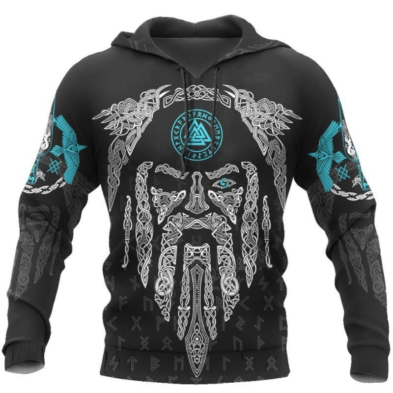 European Code Fashion 3D Digital Viking Printed Hoodie Style 9