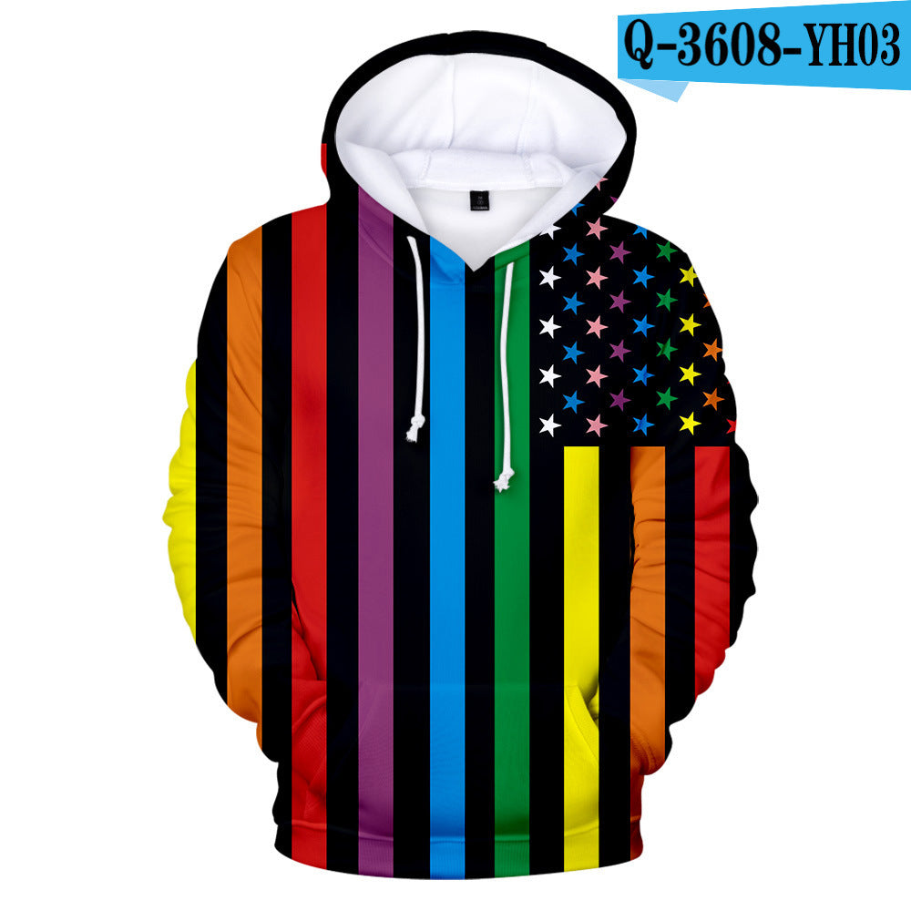 Gay Day Parade Leisure 3D Digital Printing Pullover Hoodie Men And Women G Style