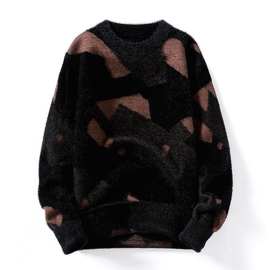 Asian Bay Anti-mink Knitted Sweater Black