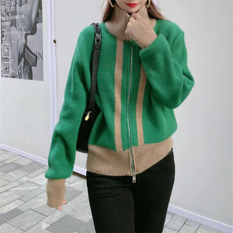 Women's Loose Temperament Korean-style Stand Collar Cardigan