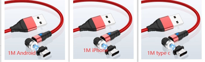 Magnetic data cable - Android/iOS/Type-C Red Set