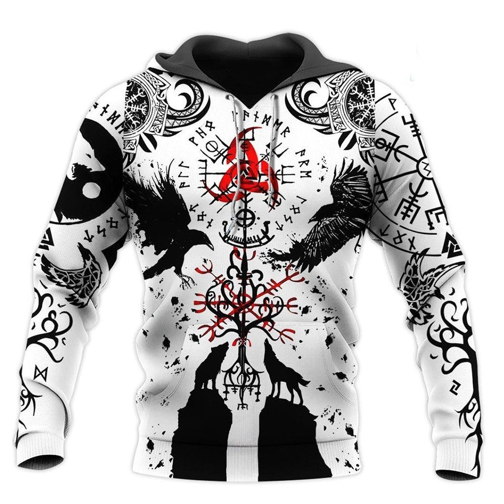 European Code Fashion 3D Digital Viking Printed Hoodie Style 4