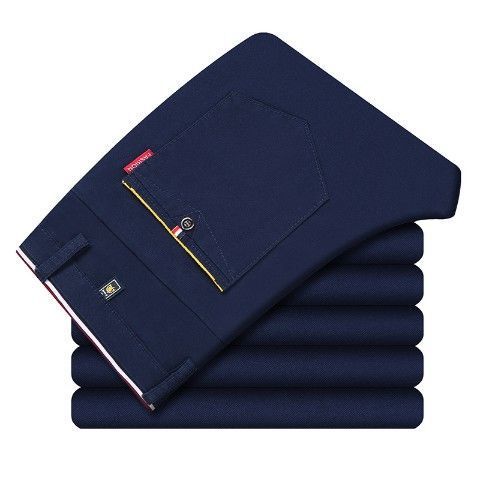 Spring And Summer Men's Pure Cotton Casual Pants Navy Blue 986