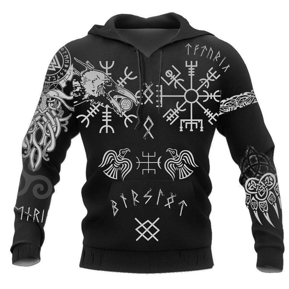 European Code Fashion 3D Digital Viking Printed Hoodie Style 7