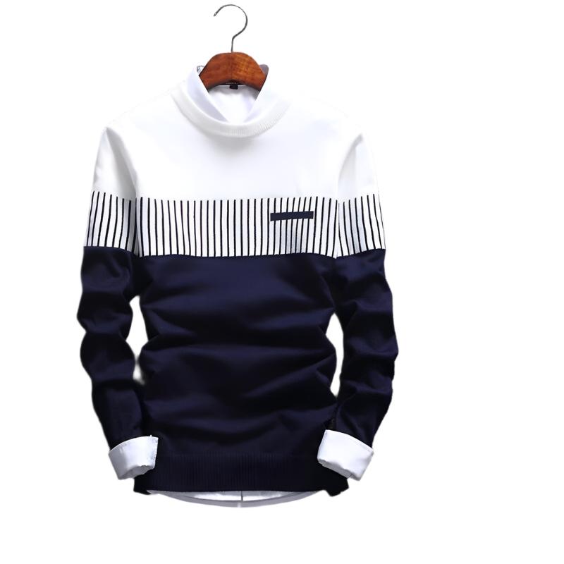 Men's Crew Neck Sweater Pullover Sweater Navy Blue