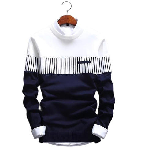 Men's Crew Neck Sweater Pullover Sweater Navy Blue