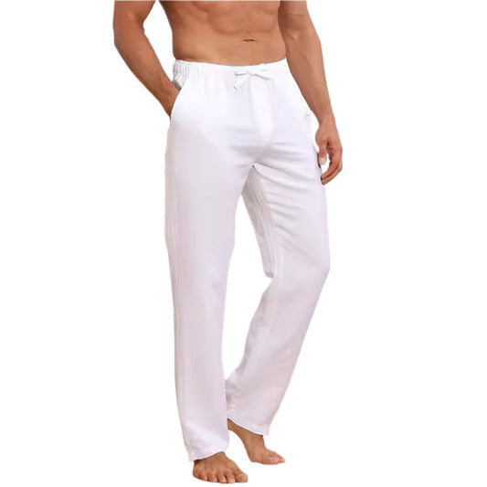 Men's Simplicity Fashion Solid Color Casual Pants White