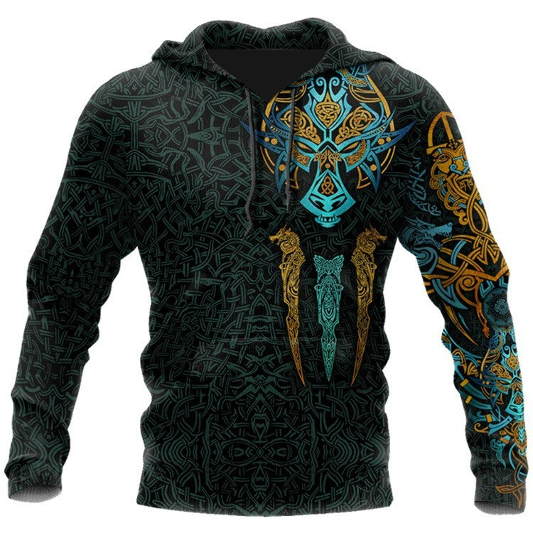 European Code Fashion 3D Digital Viking Printed Hoodie Style 5