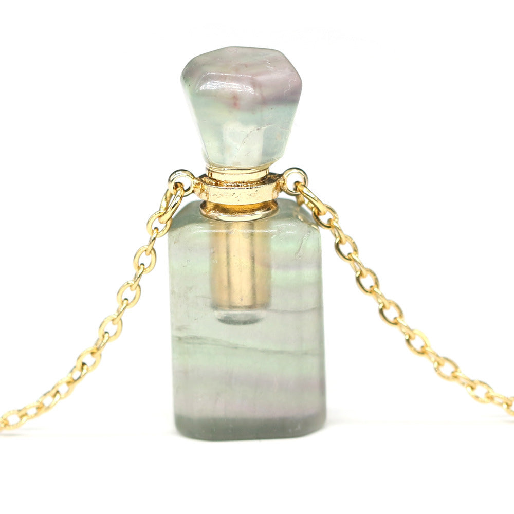 Exquisite Natural Stone Necklace Perfume Bottle Pendant