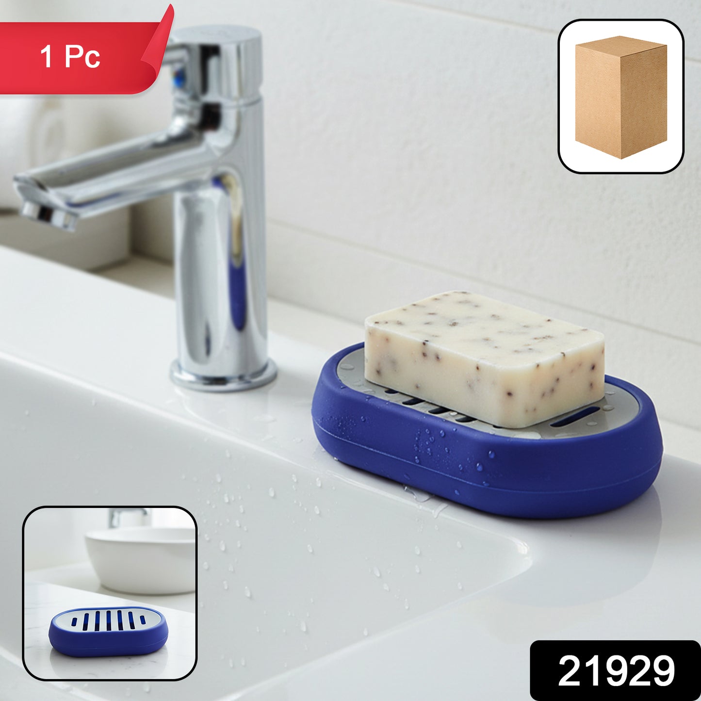 Plastic Soap Holder Tray With Drain Slots (1 Pc)