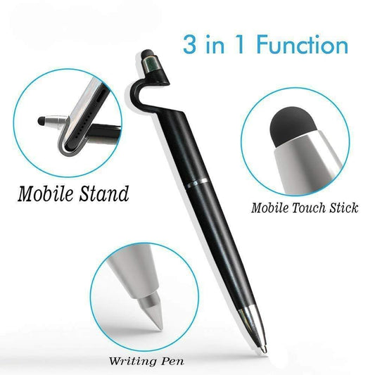 1594 3 In 1 Ballpoint Function Stylus Pen With Mobile Stand (10 pcs.)