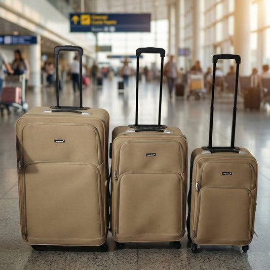 3 In 1 Soft Side Trolley Luggage Set 3 Piece